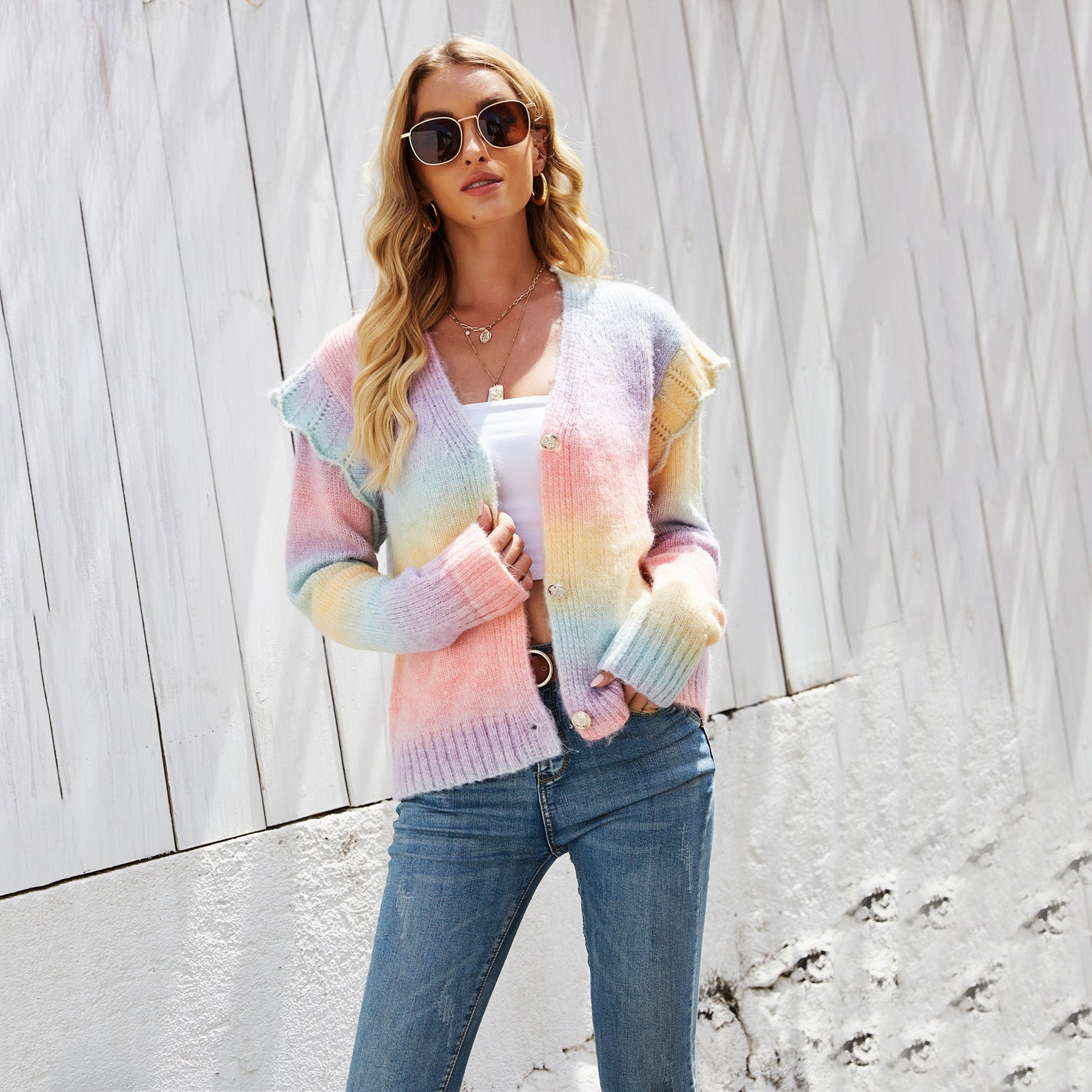 Damen Strickjacke Bunt Norvielle