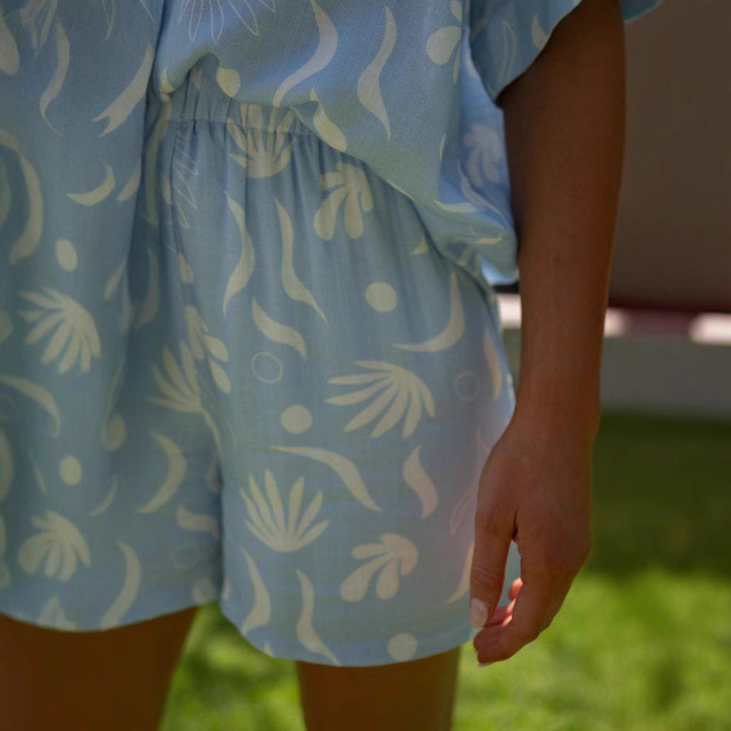 Damen Relax-Outfit Floralmuster Leicht Locker Norvielle