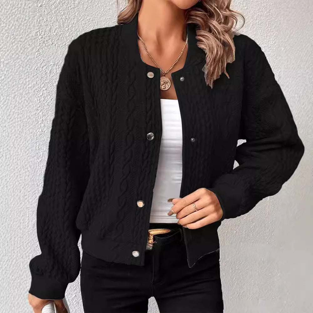 Damen Strickjacke Zopfmuster Strick Norvielle Beige - Norvielle