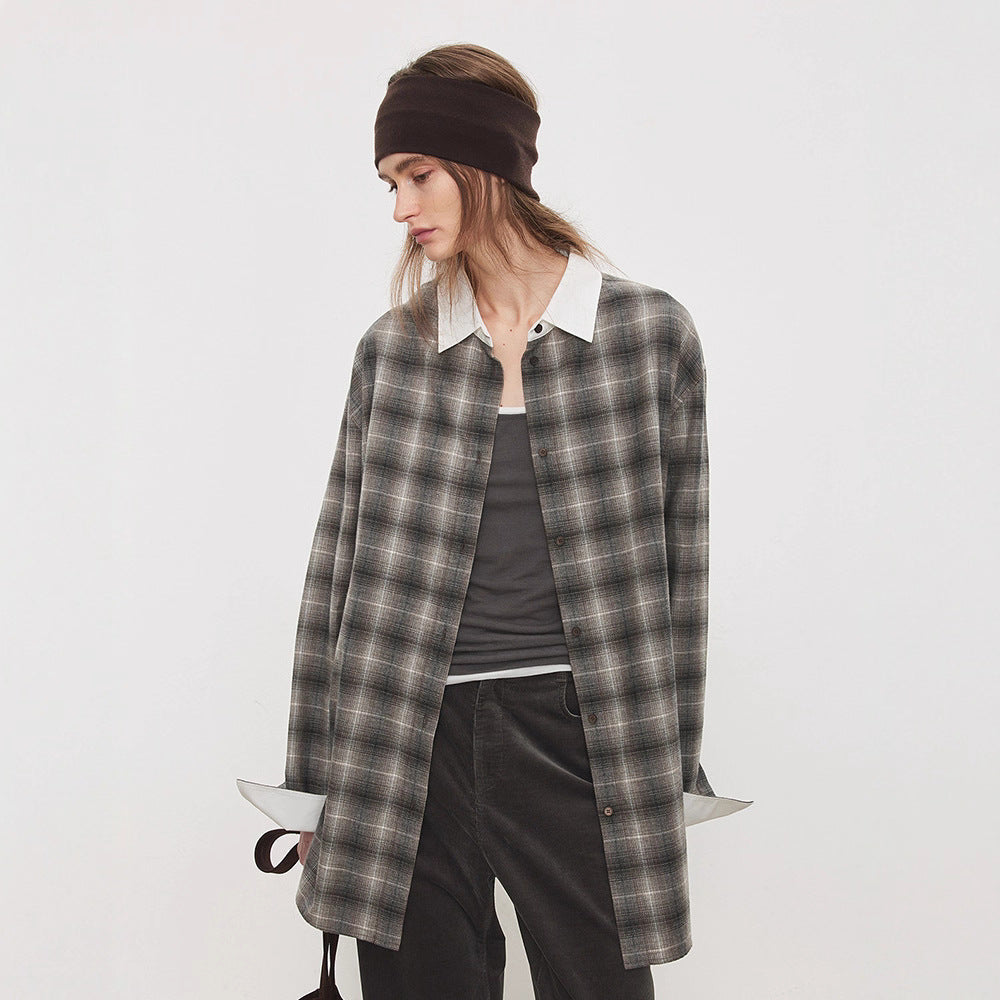 Damen Langarmhemd Karomuster Modern Norvielle
