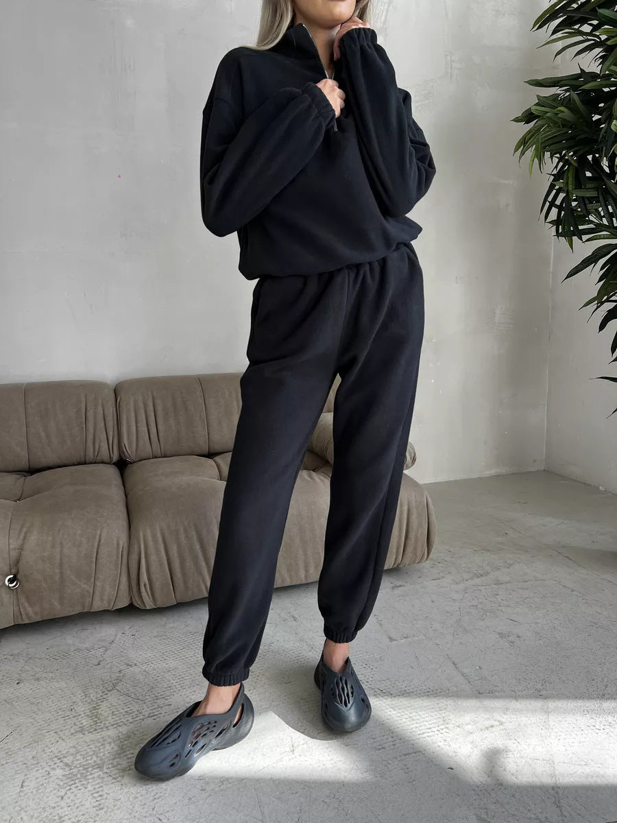 Damen Sportset Sweatshirt Jogginghose Tunnelzug Norvielle