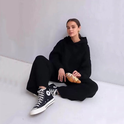 Damen Langarm-Hoodie-Set mit Palazzo-Hosen Norvielle