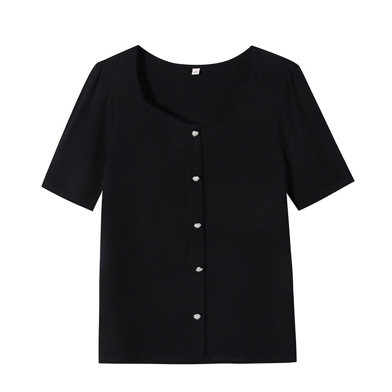 Damen Oberteil Elegantes Design Feine Knöpfe Norvielle