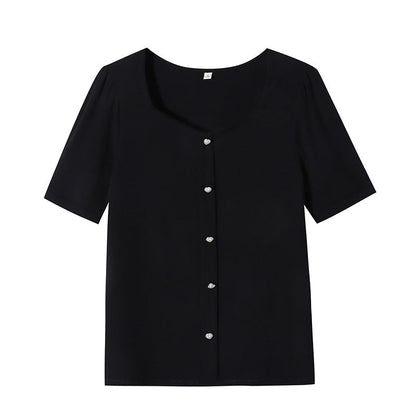 Damen Oberteil Elegantes Design Feine Knöpfe Norvielle