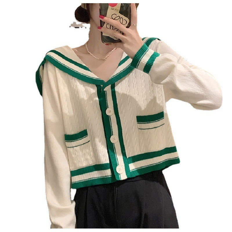 Damen Strickjacke Maritim Kapuzen Norvielle