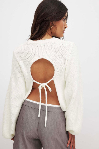 Damen Strickpullover Lässig Elegant Rückenausschnitt Norvielle