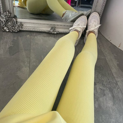 Damen Leggings Rippdesign Hochwerdig Elastisch Norvielle