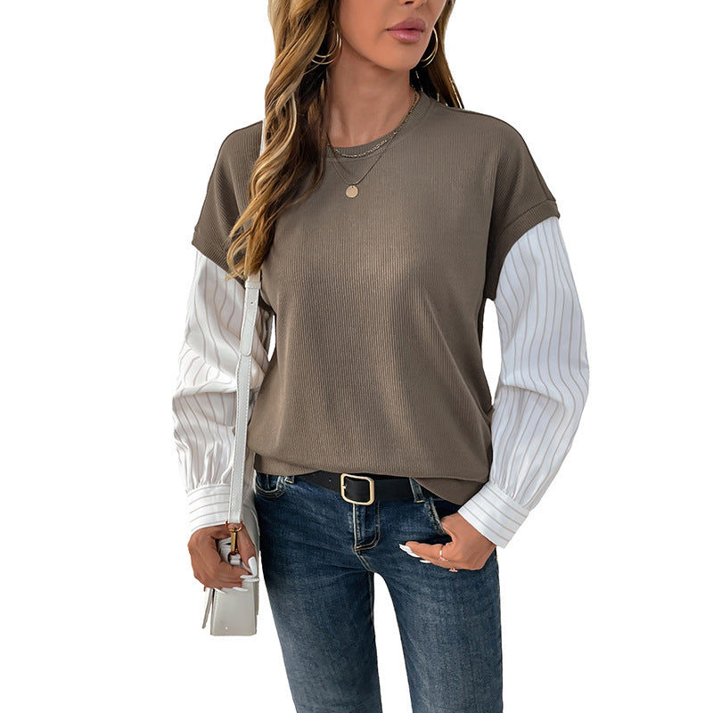 Damen Oberteil Lagenlook Krempelärmel Norvielle