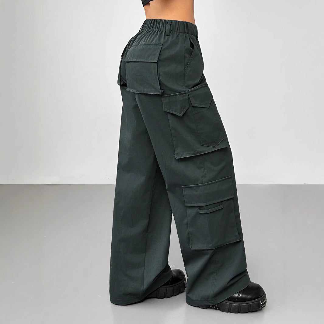 Damen Cargo-Hose Elastischer Bund Praktische Taschen