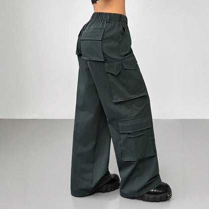 Damen Cargo-Hose Elastischer Bund Praktische Taschen