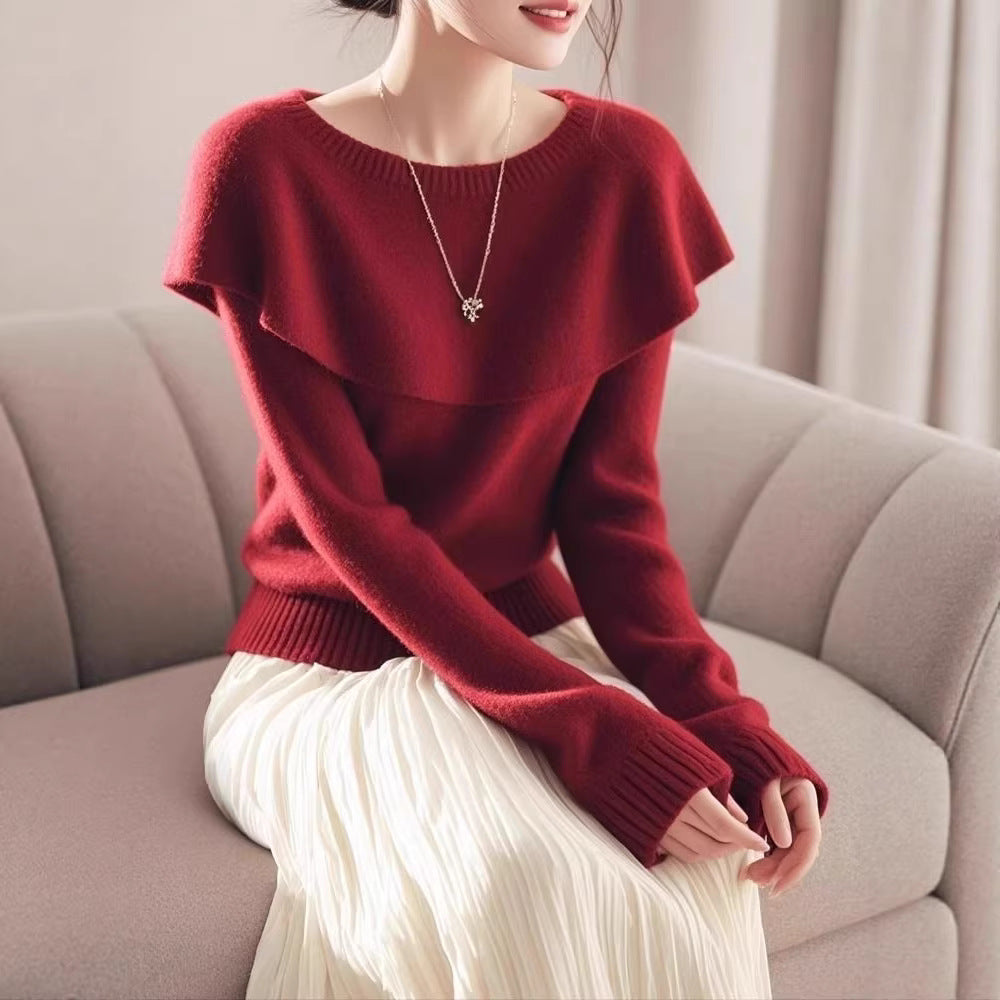 Damen Pullover Lässiger Schalkragen Norvielle