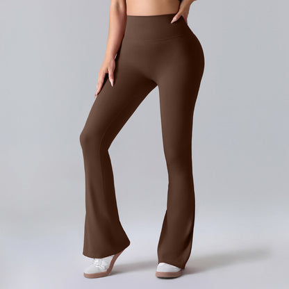 Damen Fitnesshose Flared High-Waist Sportleggings für Training