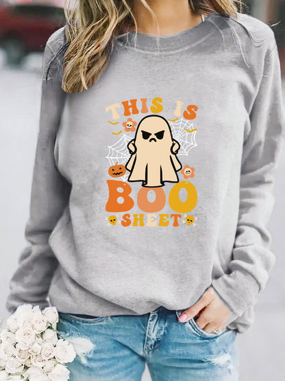 Damen Sweatshirt Herbstlich Geist-Print Lässig Norvielle