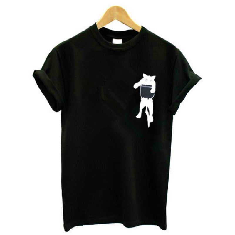Damen T-Shirt Tiermotiv Lockerer Schnitt Norvielle