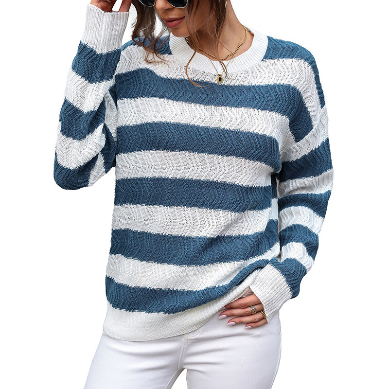 Damen Strickpullover Modern Streifen Lässig Norvielle