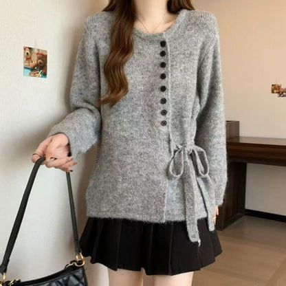 Damen Strickjacke mit Knopfdetails und Gürtel Norvielle