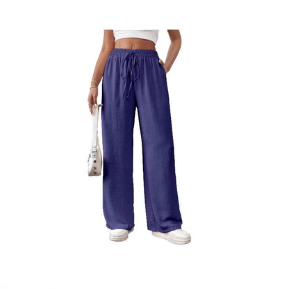 Damen Chiffon-Hose Weite Elastischer Bund