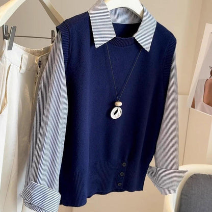 Damen Pullover Hemdkragen Norvielle