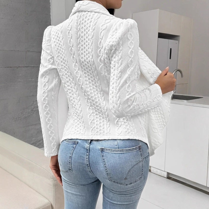 Damen Strukturierte Jacke Moderner Schnitt Norvielle
