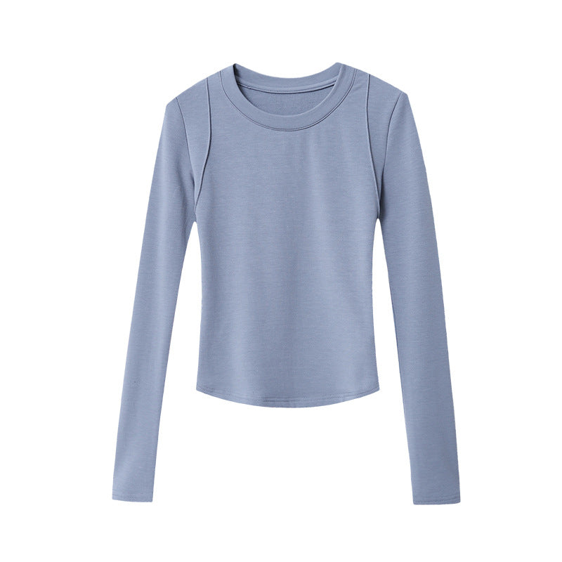 Damen Langarmshirt Weiches Material Figurbetont Norvielle