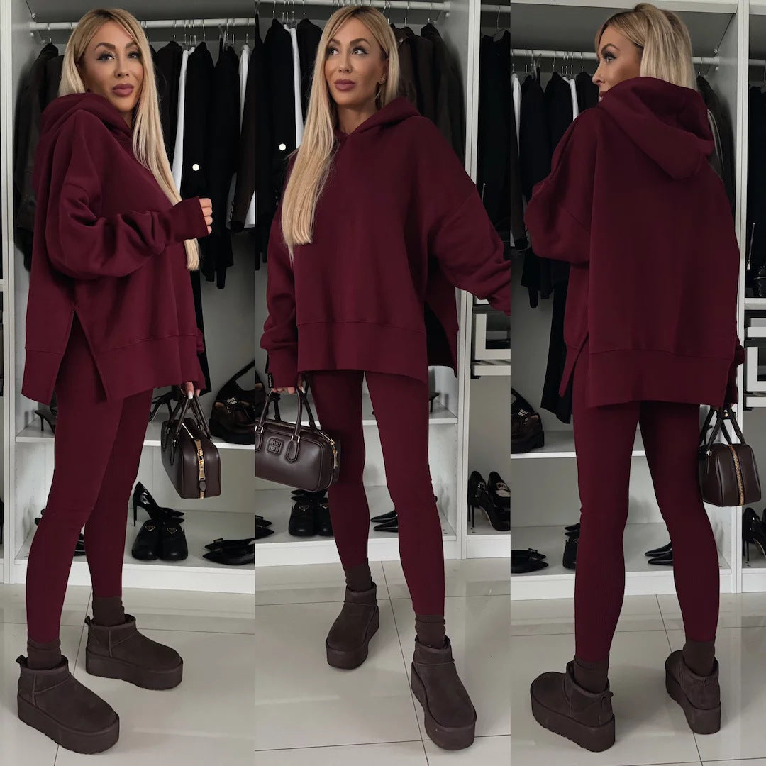 Damen Oversized Kapuzenpullover Leopardenmuster