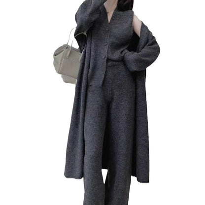 Damen Strickensemble Wärmender Cardigan Bequeme Hose