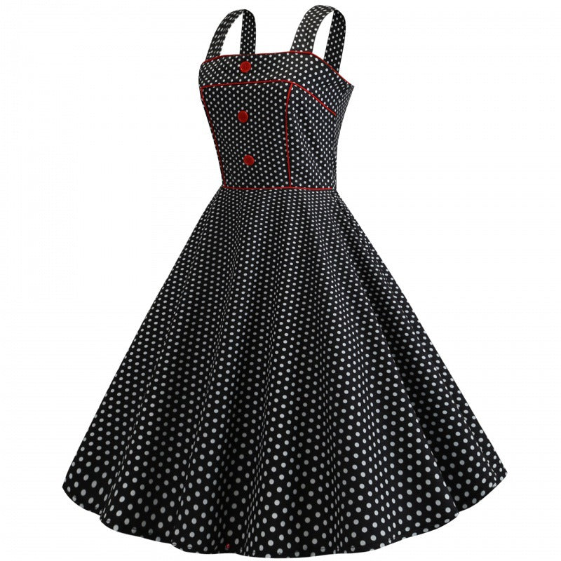 Damen Vintage Swingkleid mit Polka-Dots Norvielle
