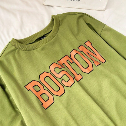 Damen Sweatshirt Lässig Mit Auffälligem Schriftzug Norvielle
