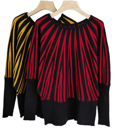 Damen Strickpullover Asymmetrisches Muster Norvielle