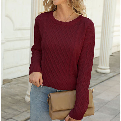 Damen Strickpullover Rautenmuster Norvielle
