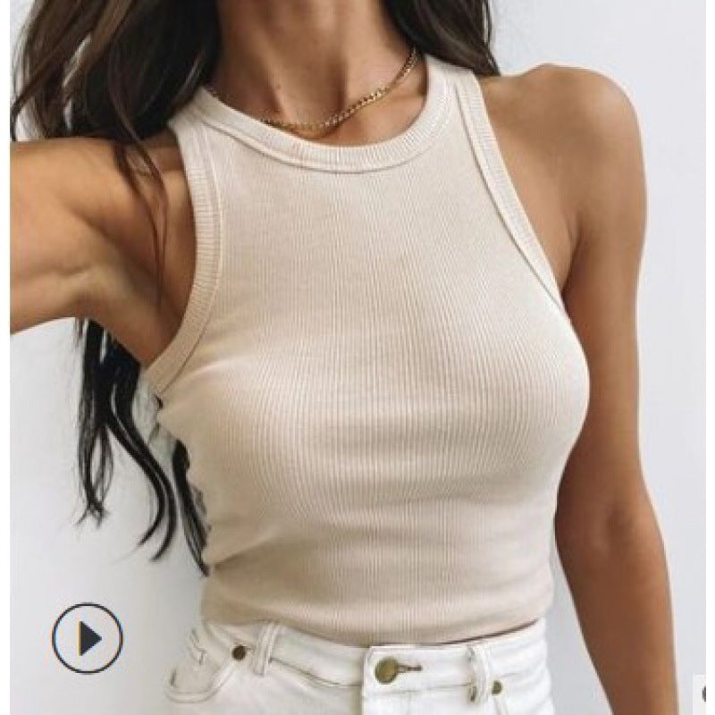 Damen Cropped Rippstruktur Breite Träger Norvielle