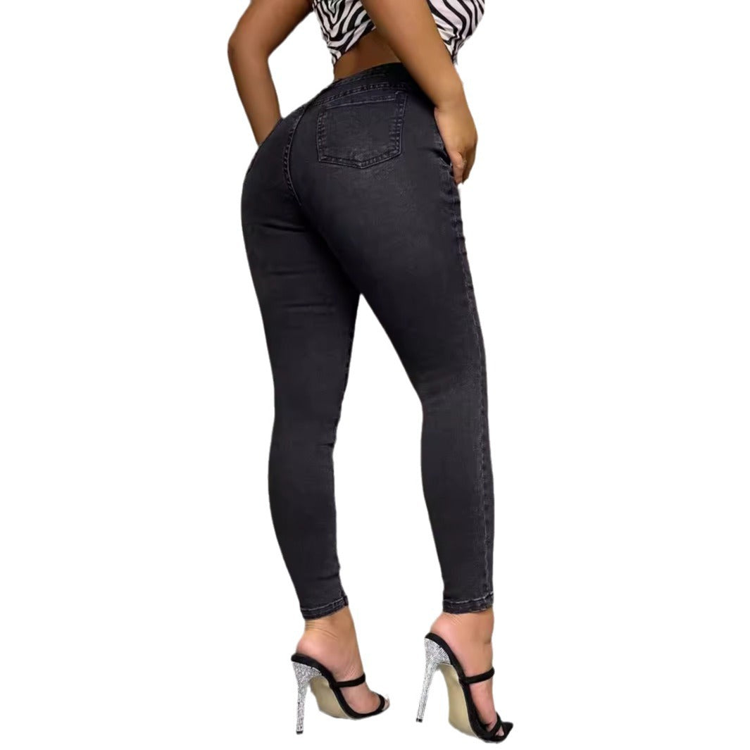 Damen High-Waist Skinny-Jeans Norvielle -> Damen High-Waist