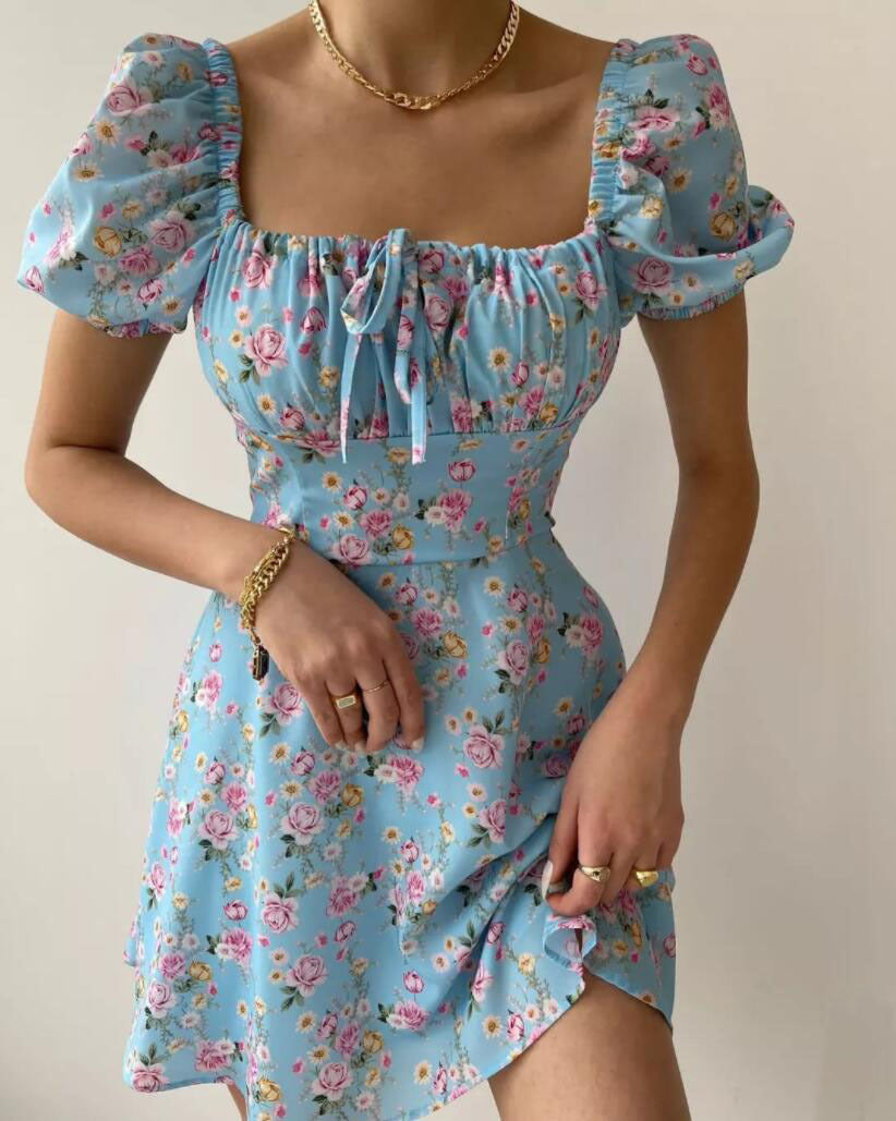Damen Minikleid Rüschendetails Florales Muster Norvielle