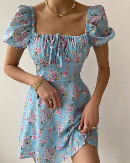 Damen Minikleid Rüschendetails Florales Muster Norvielle