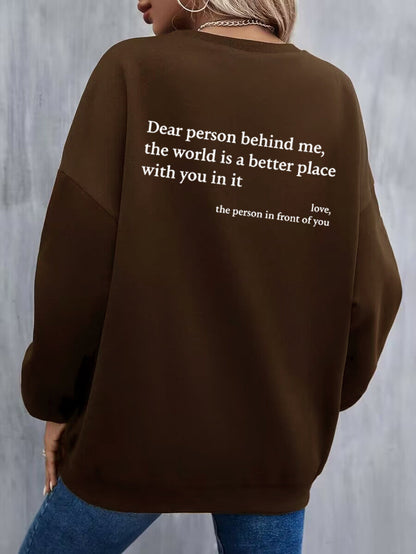 Damen Sweatshirt Inspirierendes Motiv Baumwolle Bequem Grau