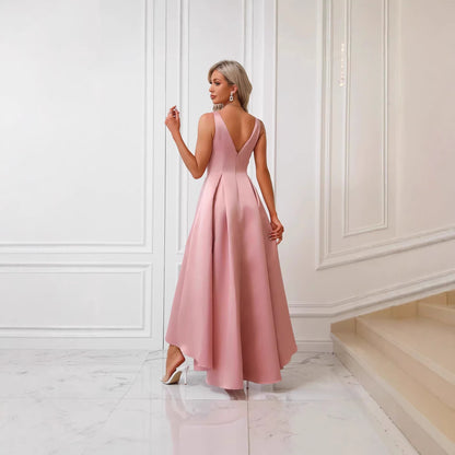 Damen Abendkleid Asymmetrischer Schnitt Falten Norvielle