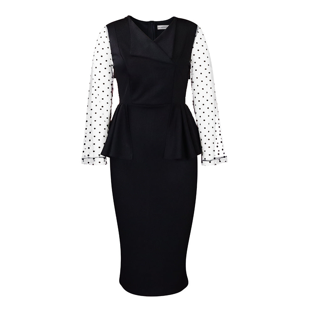 Damen Business-Kleid Puffärmel Norvielle Elegantes
