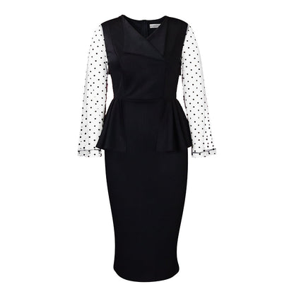 Damen Business-Kleid Puffärmel Norvielle Elegantes