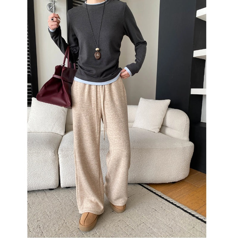 Damen Sweatpants Elastischer Bund Weite Bein Norvielle