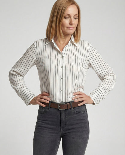 Damen Streifenbluse Moderner Schnitt Elegantes Design - Norvielle