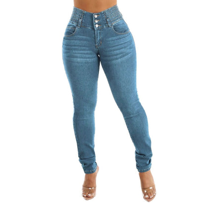 Damen Skinny Jeans Hochtaillierte Elastisch