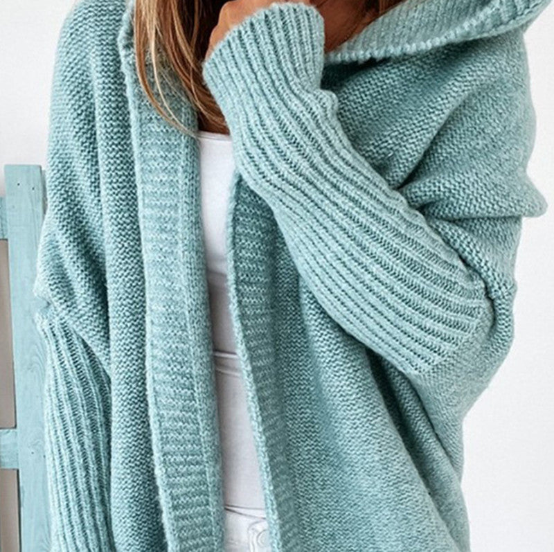 Damen Cardigan mit Kapuze Farbverlauf