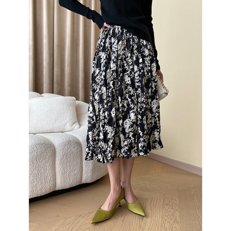 Damen Midirock Floralmuster Luftig
