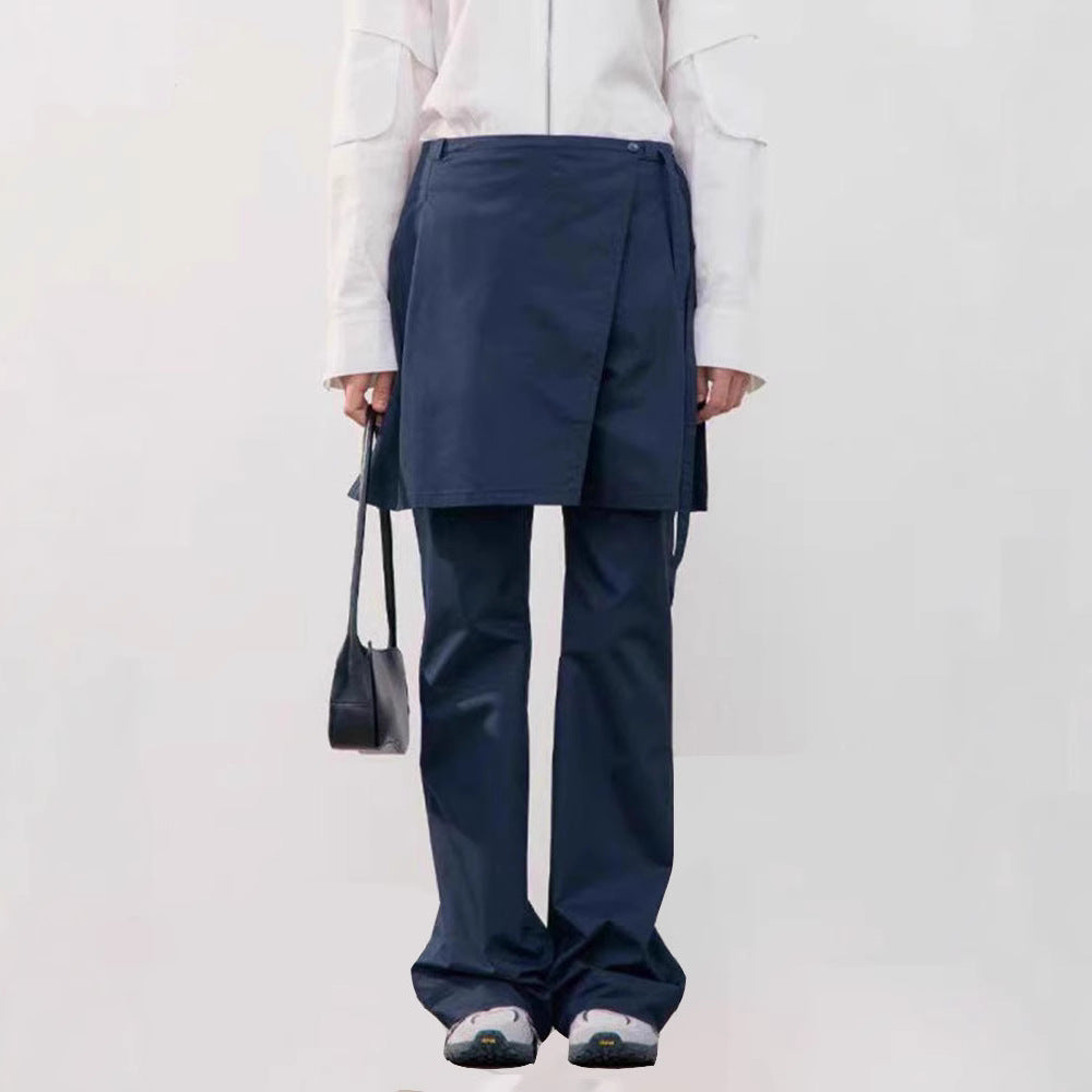 Damen Hose mit Overskirt Weitgeschnitten Norvielle