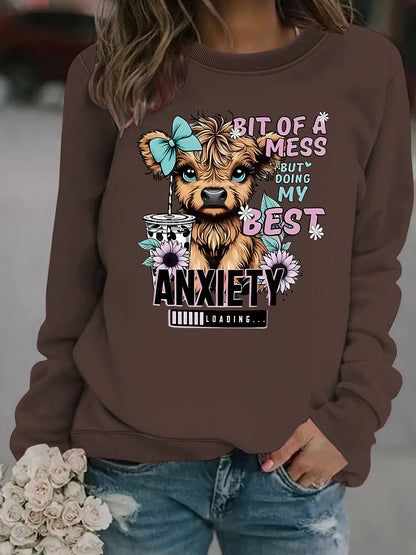 Damen Sweatshirt Hundedesign Motiv Weich