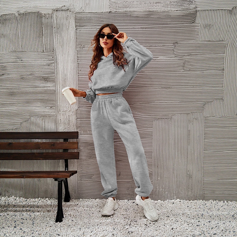 Damen Sportanzug mit Hoodie und Jogginghosen Elastisch