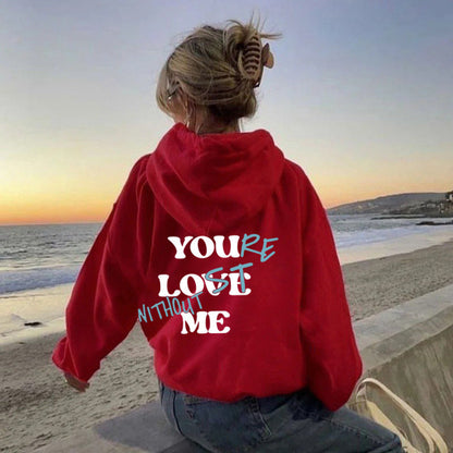 Damen Oversized Kapuzensweater mit Aufdruck