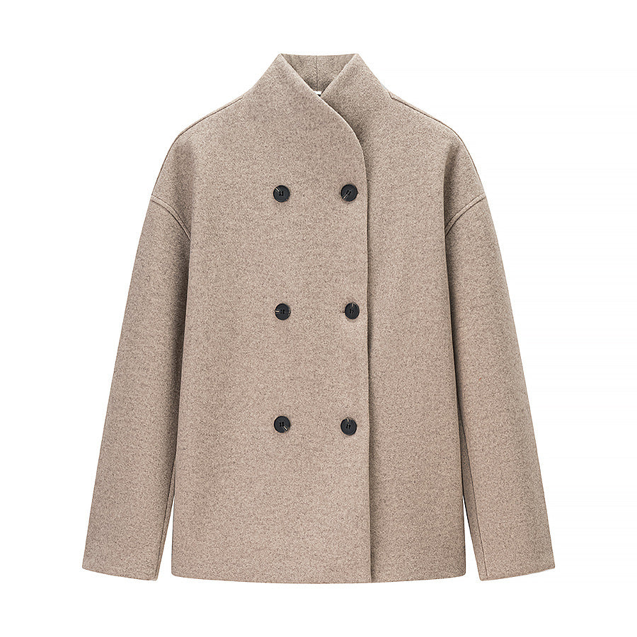 Damen Wolljacke Doppelt Geknöpft Norvielle