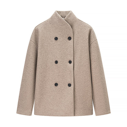 Damen Wolljacke Doppelt Geknöpft Norvielle