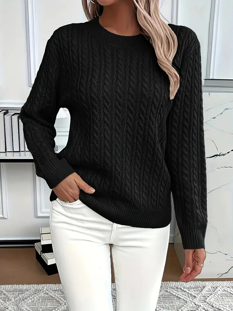 Damen Strickpullover Zopfdesign Norvielle